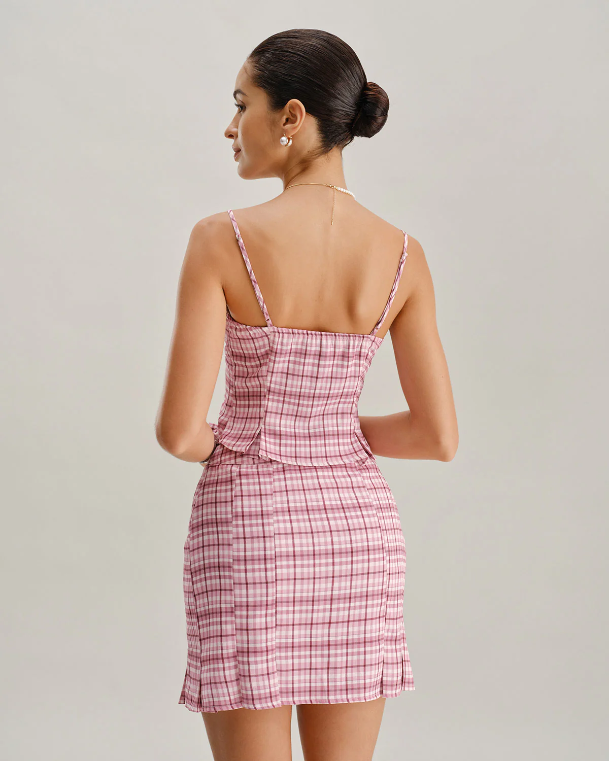 Pink Plaid Cami Top - Image 4